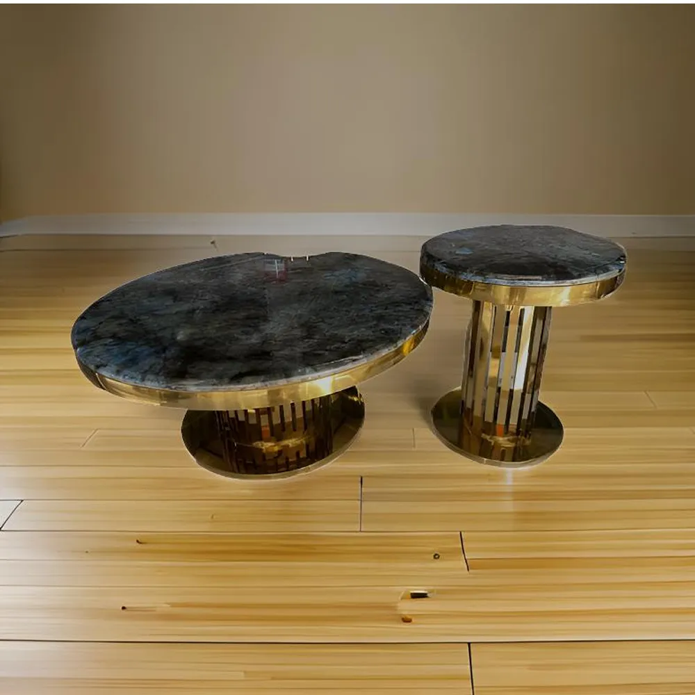 2-In-1 Marble Top Coffee Table With Durable Base