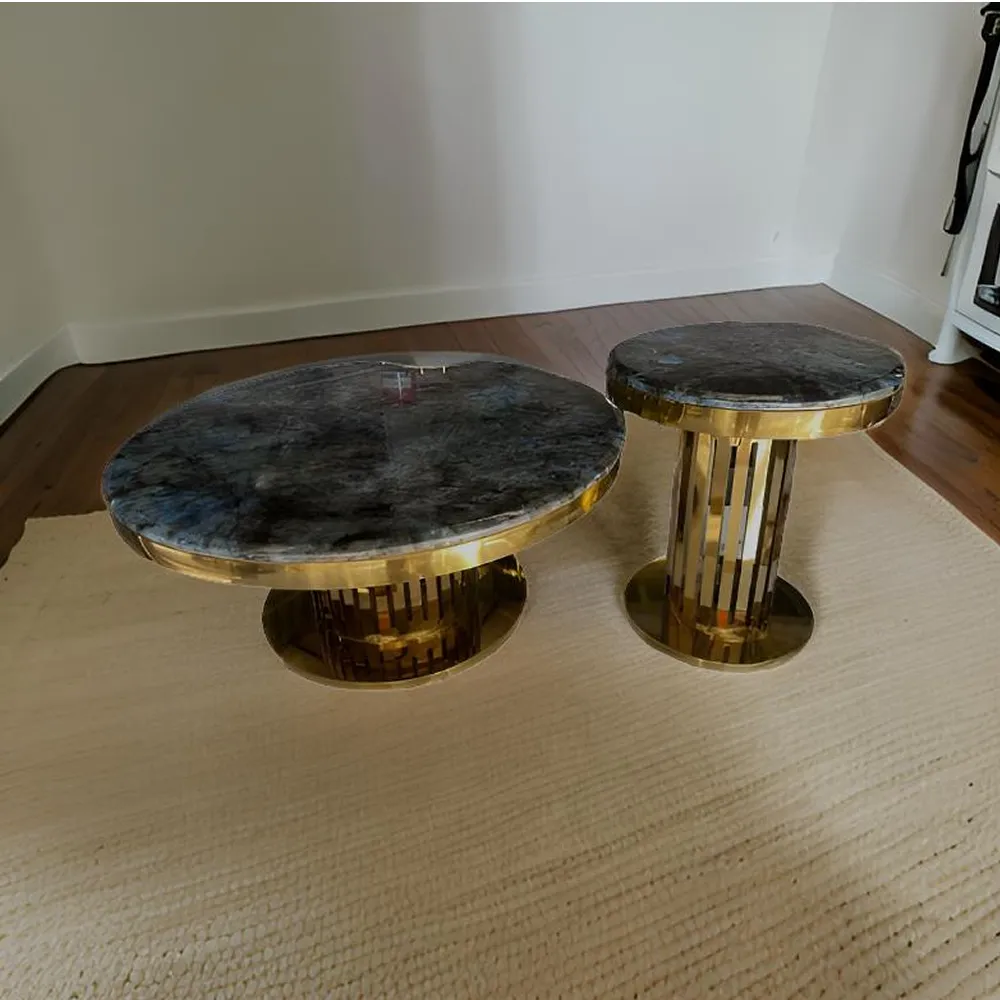 2-In-1 Marble Top Coffee Table With Durable Base