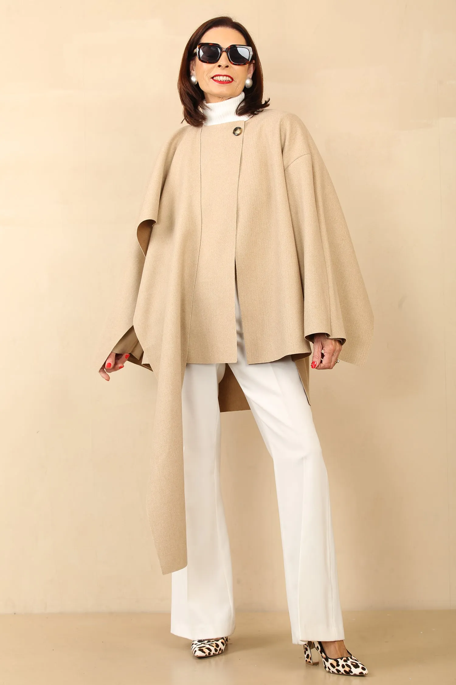 ANNABELLE CAPE COAT - CAMEL