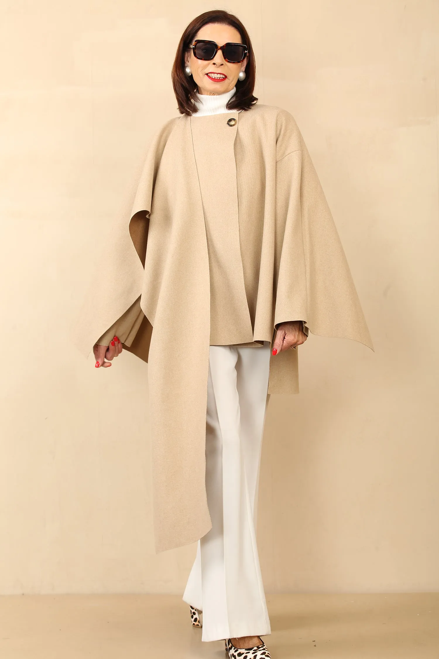 ANNABELLE CAPE COAT - CAMEL