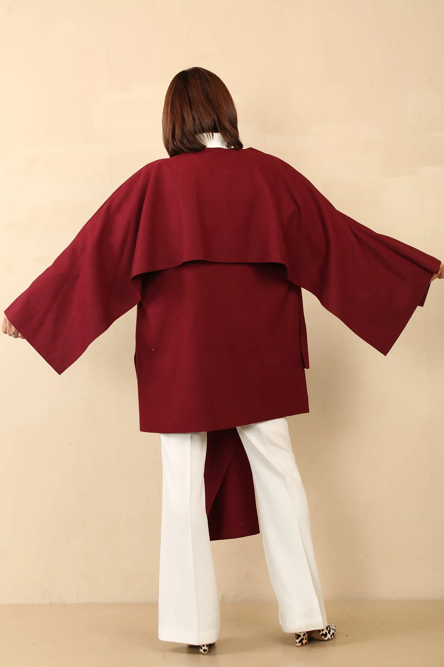 ANNABELLE CAPE COAT - MULLED WINE