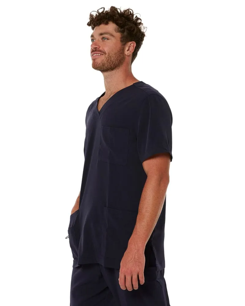 Avery V Neck Scrub Top - Midnight Navy