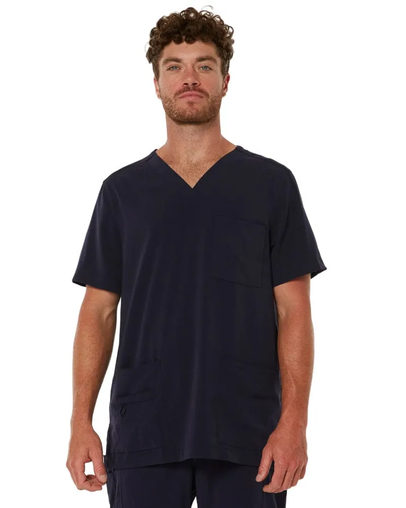 Avery V Neck Scrub Top - Midnight Navy