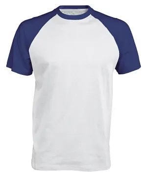 Baseball Short-sleeved two-tone T-shirt | White/Royal