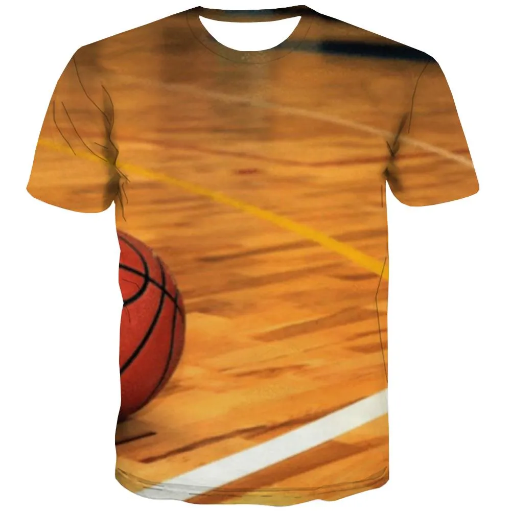 Basketball T shirts Men Night View Tshirts Casual Galaxy Tshirt Printed City T-shirts Graphic