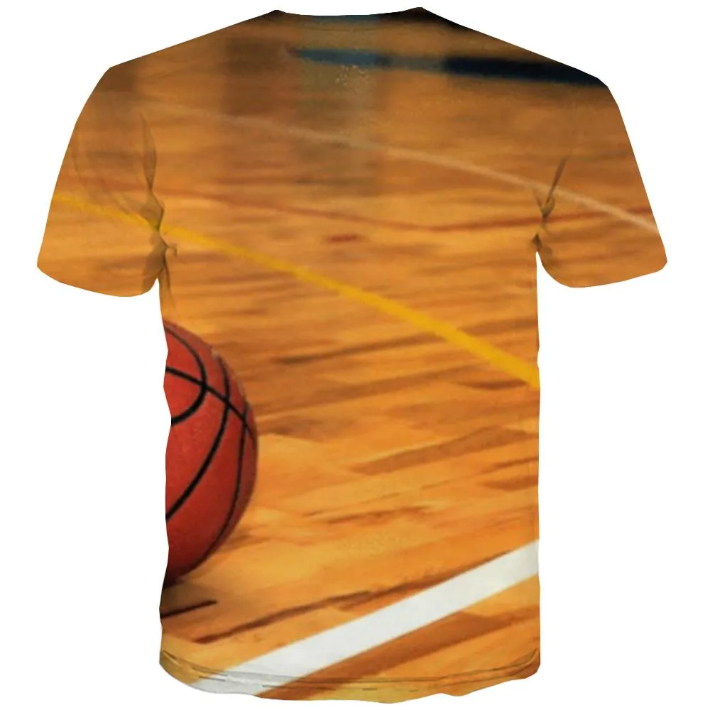 Basketball T shirts Men Night View Tshirts Casual Galaxy Tshirt Printed City T-shirts Graphic