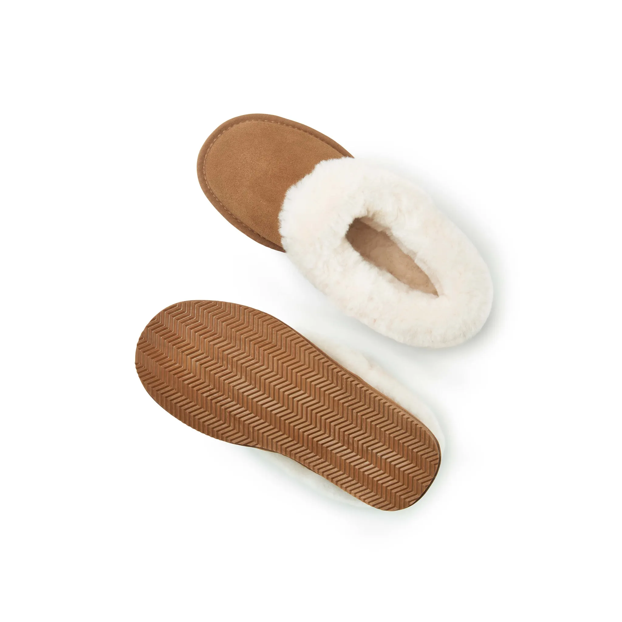 Betty Chestnut Brown Low Sheepskin Slipper Boots