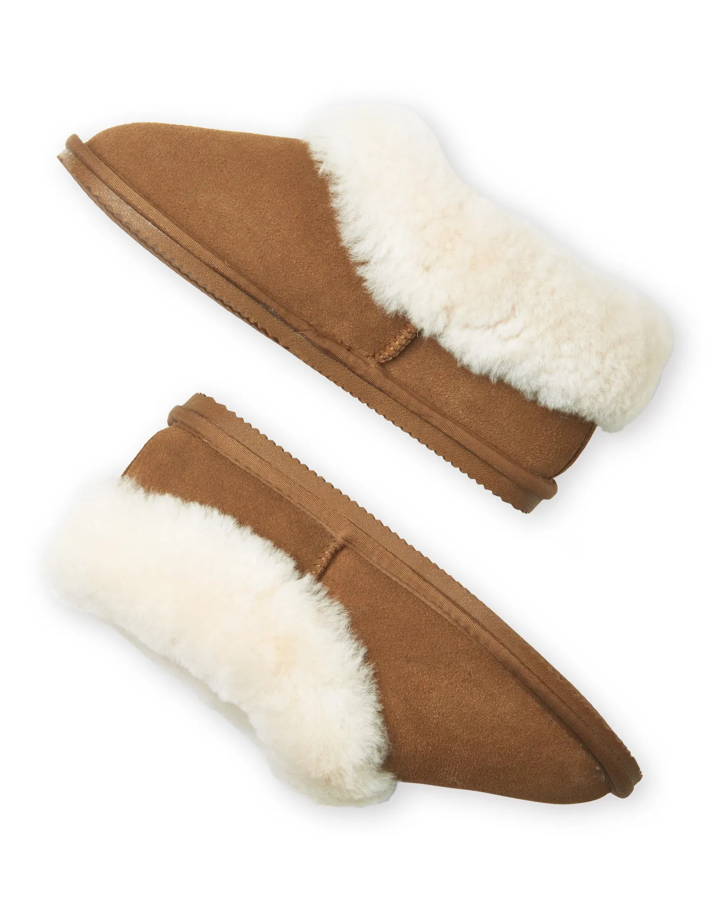 Betty Chestnut Brown Low Sheepskin Slipper Boots