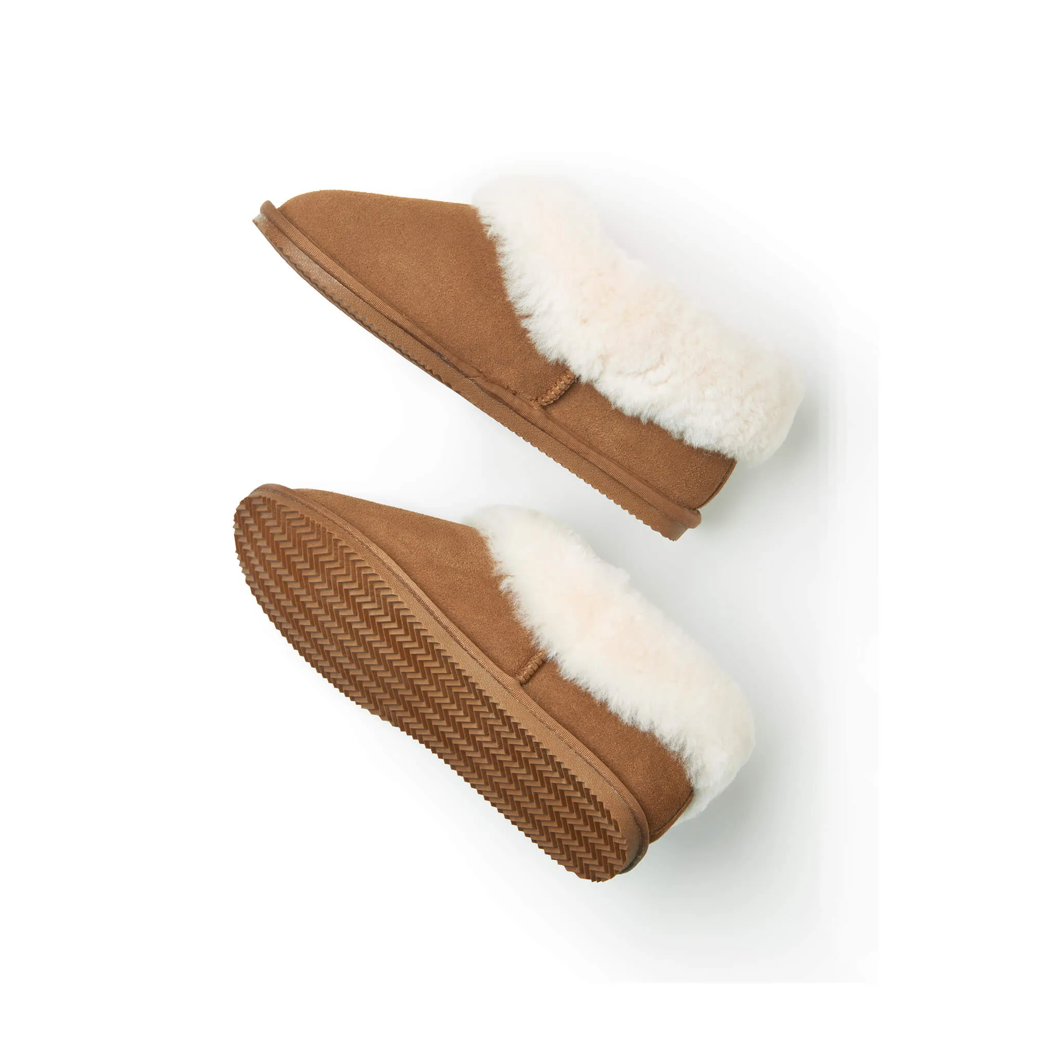 Betty Chestnut Brown Low Sheepskin Slipper Boots