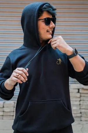 Black Pure Cotton Warm Unisex Hoodie