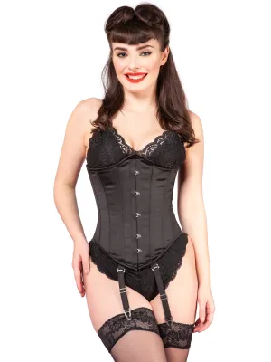 Black Satin Underbust Corset