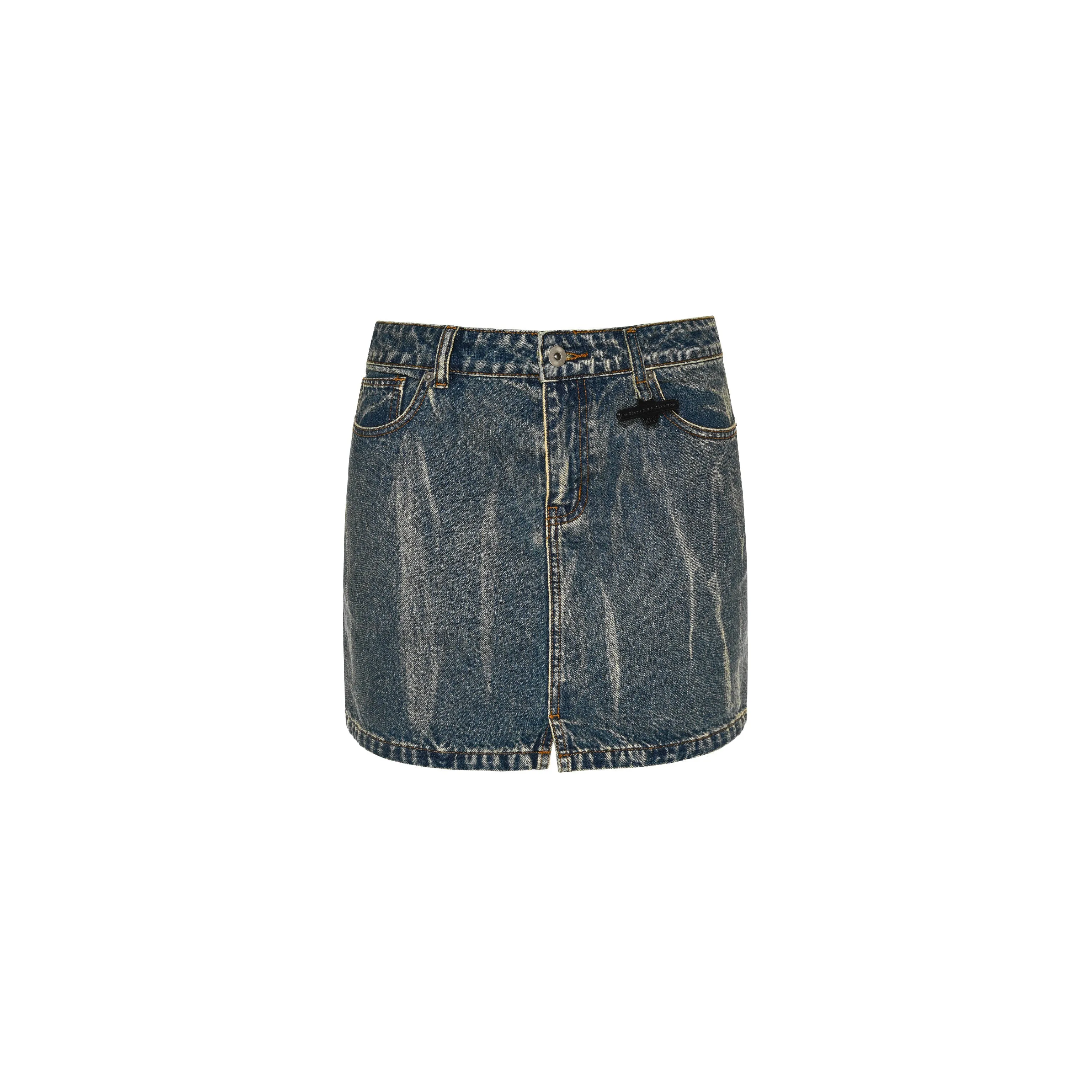 BLEACHED MINI SKIRT - BLUE