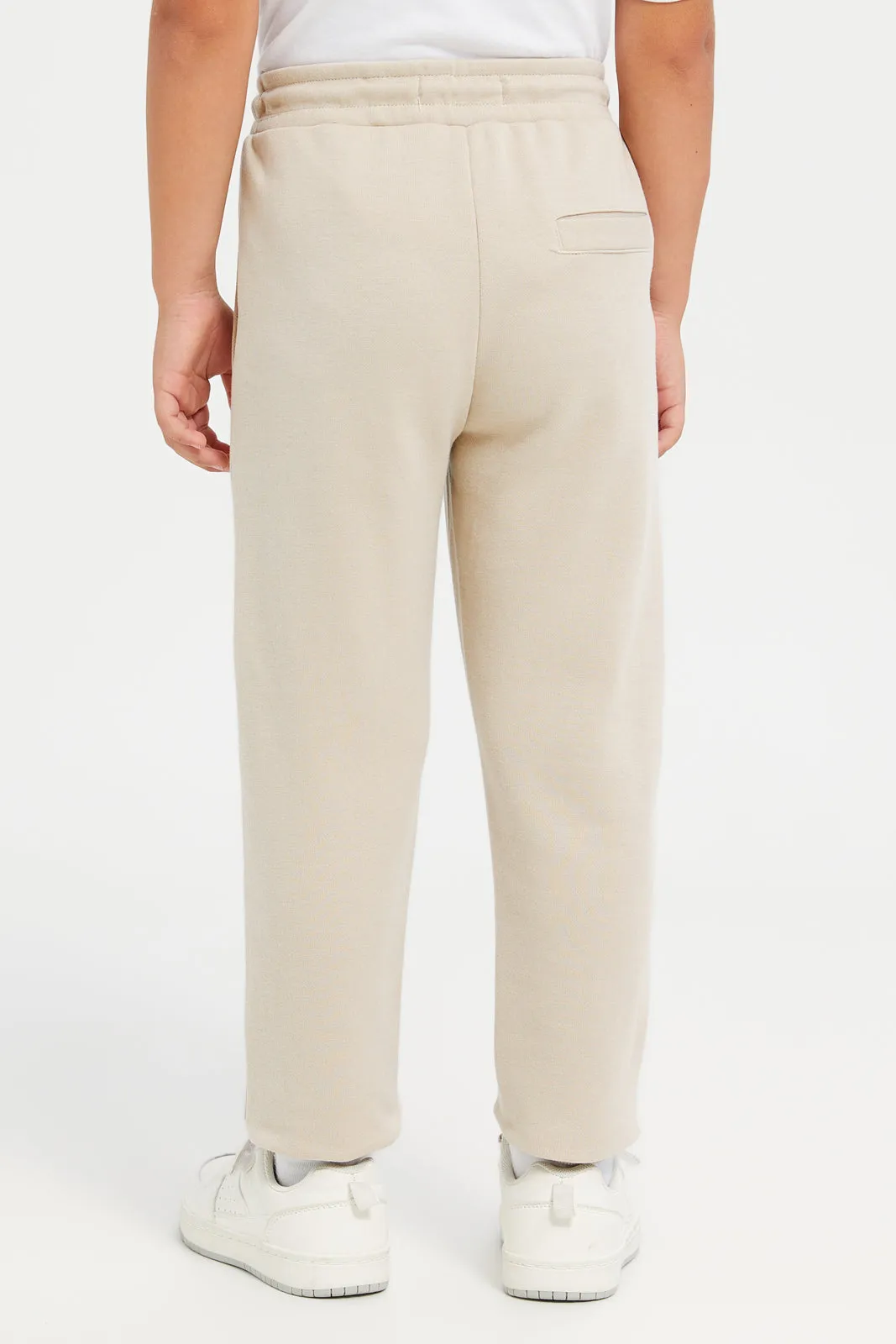 Boys Beige Soft Track Pants