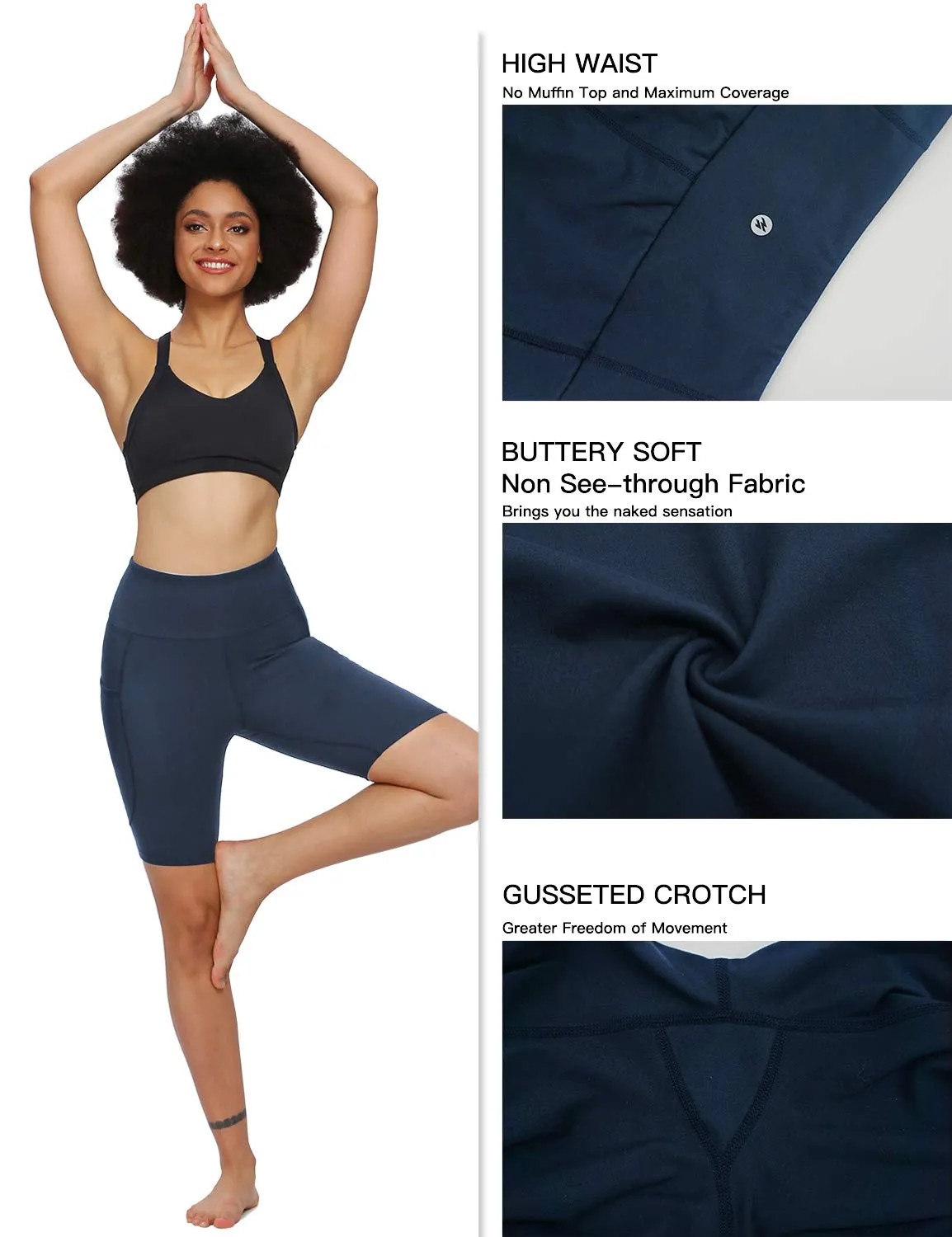 Buttery Soft Women's 8'' High Waist Workout Yoga Shorts