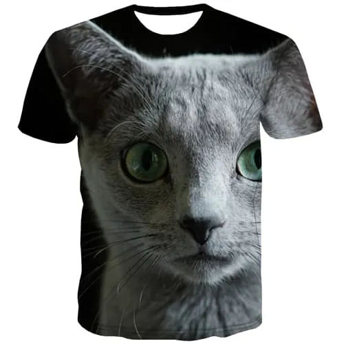 Cat T-shirt Men Harajuku Tshirts Novelty Animal T shirts Funny Lovely Shirt Print Funny T-shirts 3d Short Sleeve T shirts