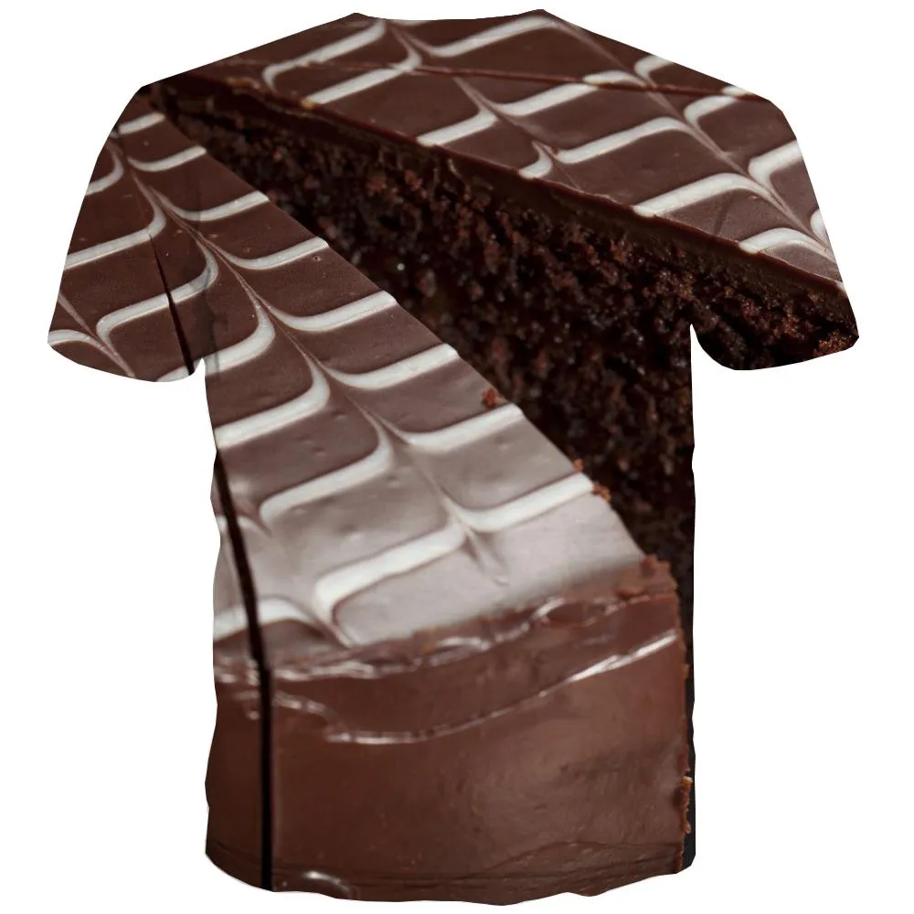 Chocolate T shirts Men Brown Tshirt Printed Delicious Tshirts Novelty Bitter T-shirts 3d