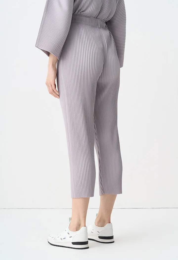 Choice Single Tone Pleated Trousers Grey