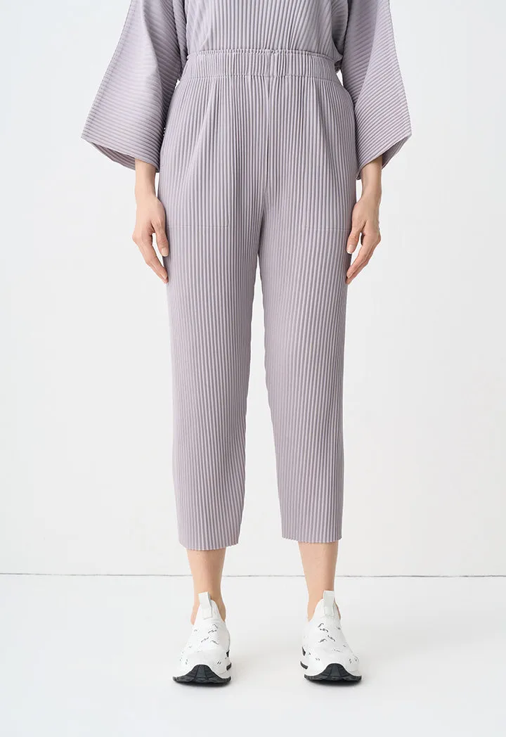 Choice Single Tone Pleated Trousers Grey