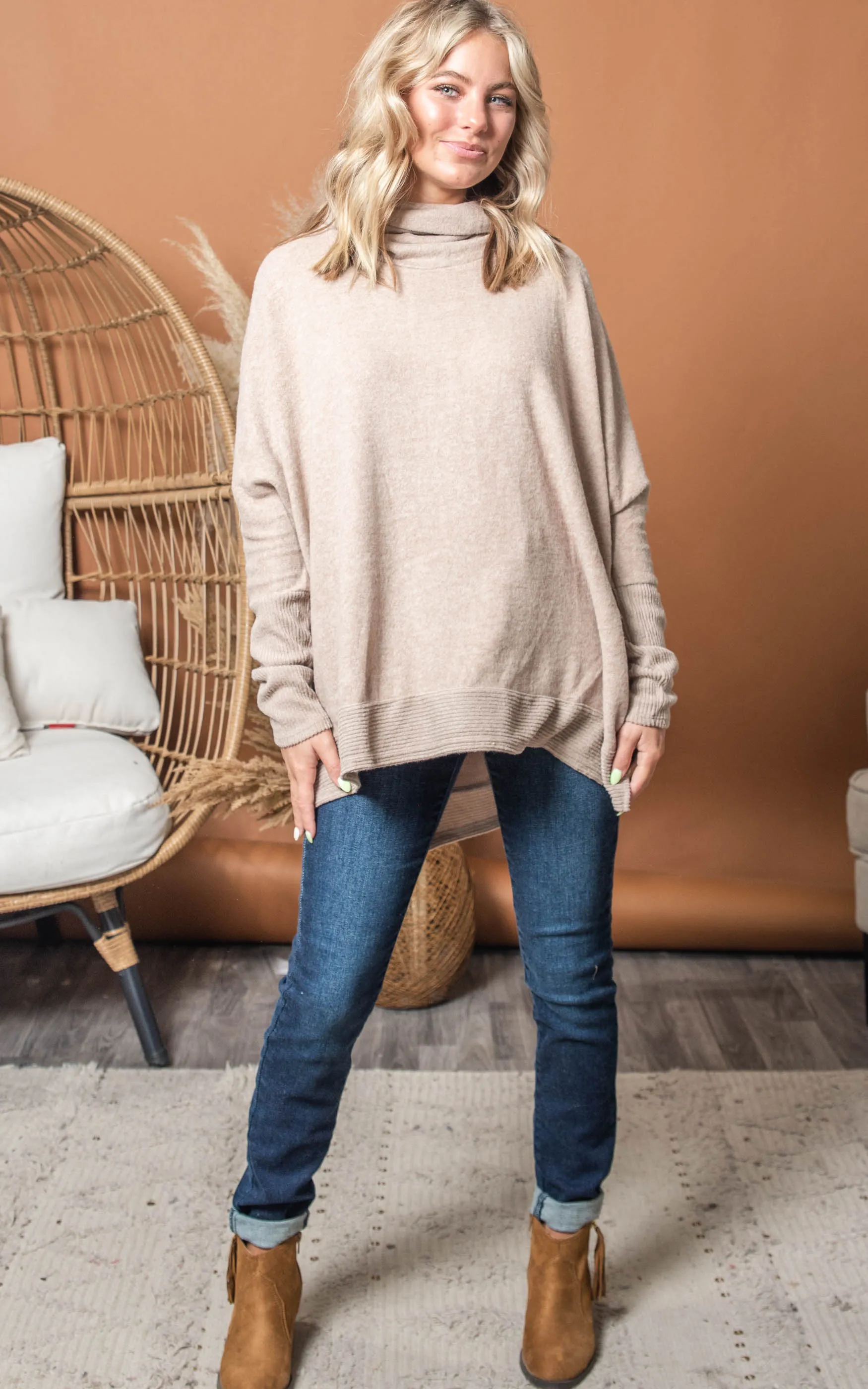 Cowlneck Tunic Sweater - Final Sale