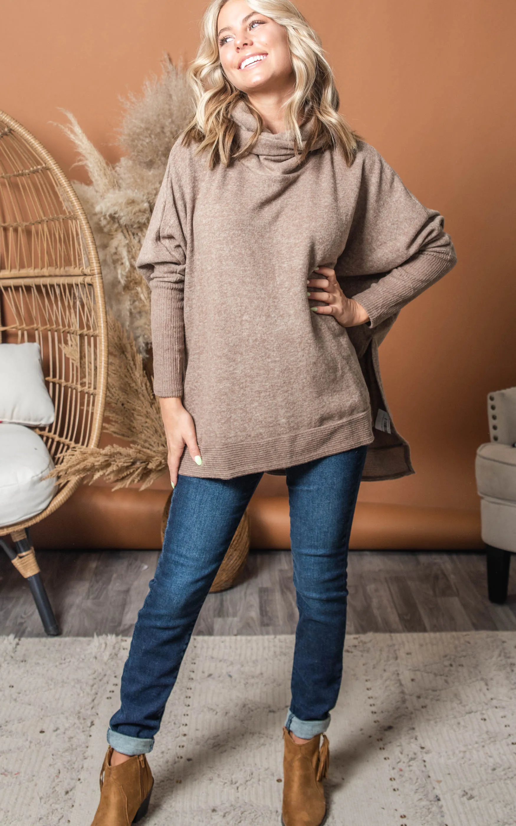 Cowlneck Tunic Sweater - Final Sale