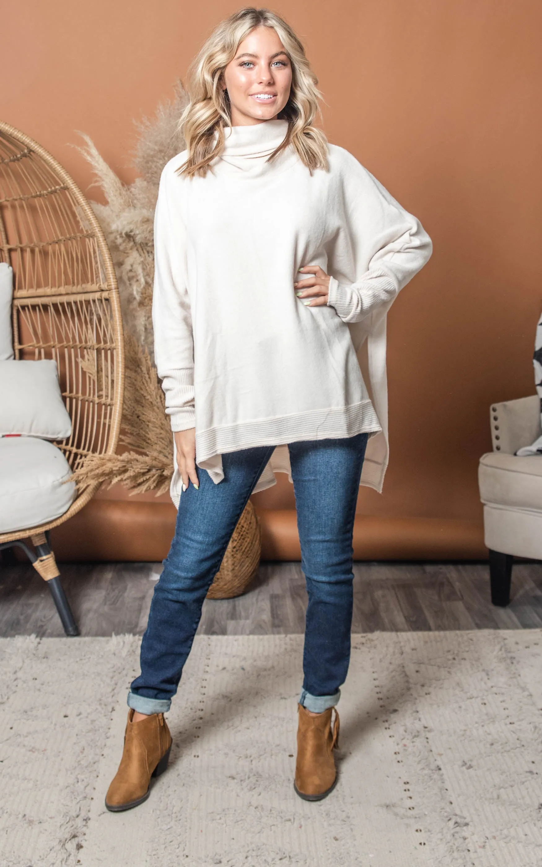 Cowlneck Tunic Sweater - Final Sale