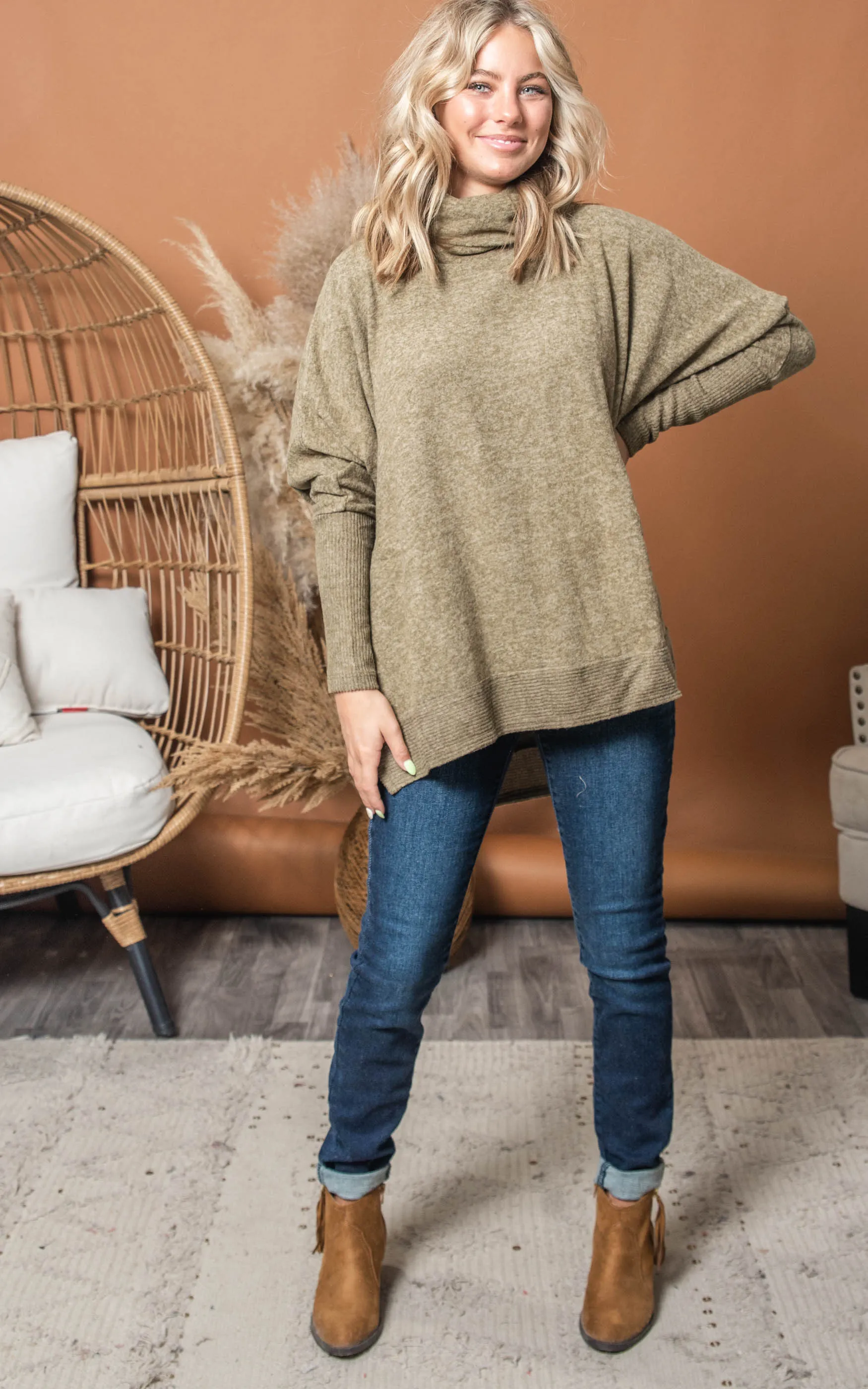 Cowlneck Tunic Sweater - Final Sale