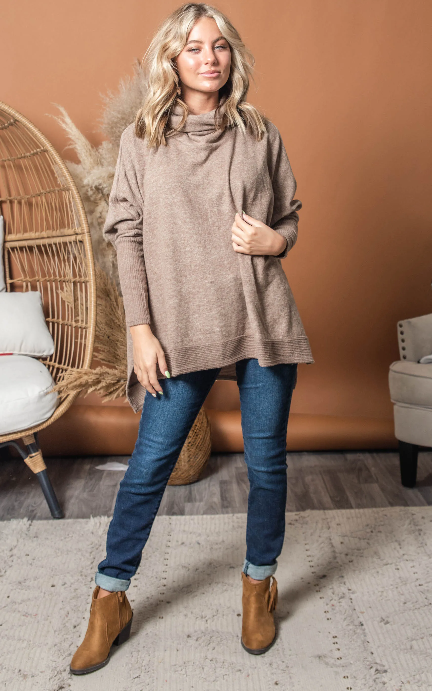 Cowlneck Tunic Sweater - Final Sale