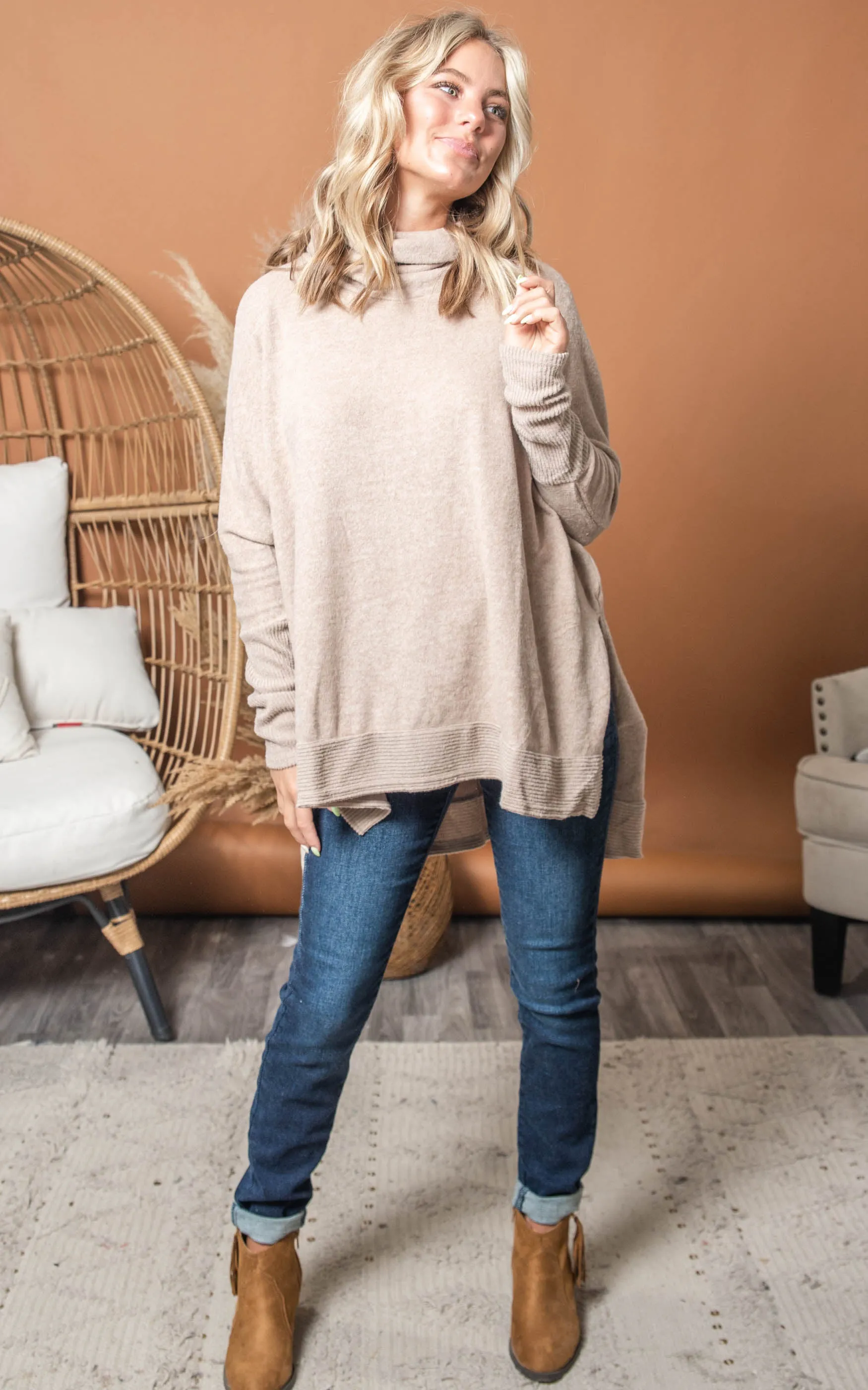 Cowlneck Tunic Sweater - Final Sale