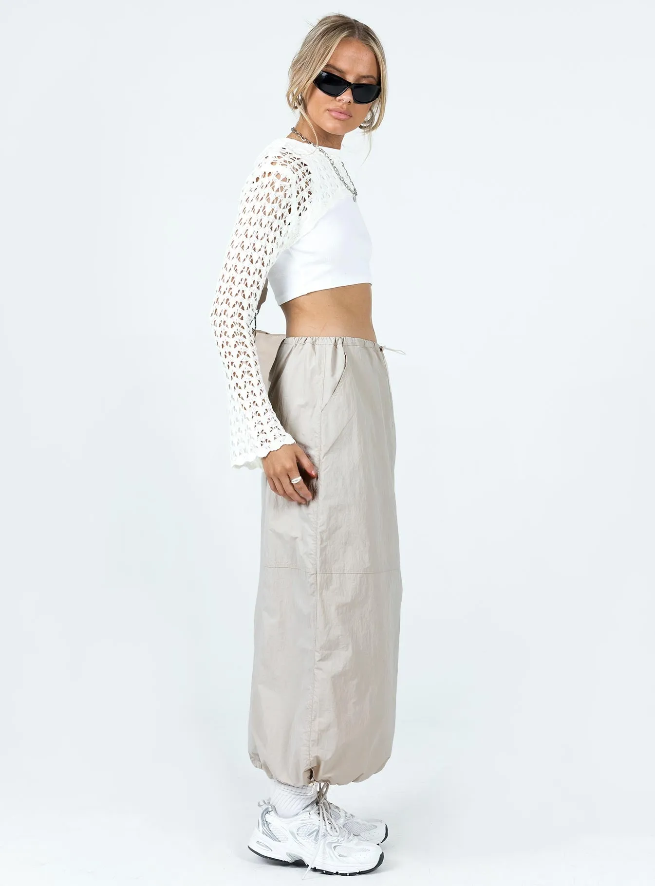 Crosswalk Maxi Skirt Beige