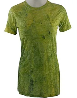 Elvis Laskin - Geometric Lime, Short Sleeve, Round Neck, Abstract Design Top