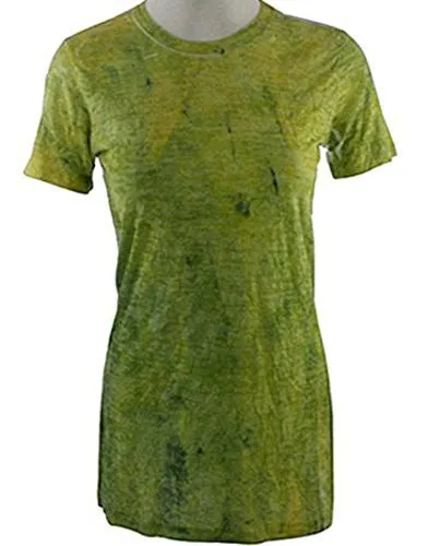 Elvis Laskin - Geometric Lime, Short Sleeve, Round Neck, Abstract Design Top