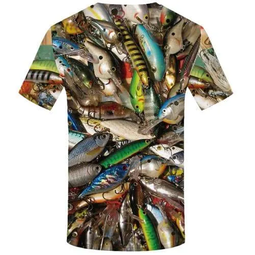 Fish T-shirt Men Fisherman T shirts Funny Animal Tshirt Anime Tropical T-shirts 3d Fishinger Shirt Print Short Sleeve T shirts