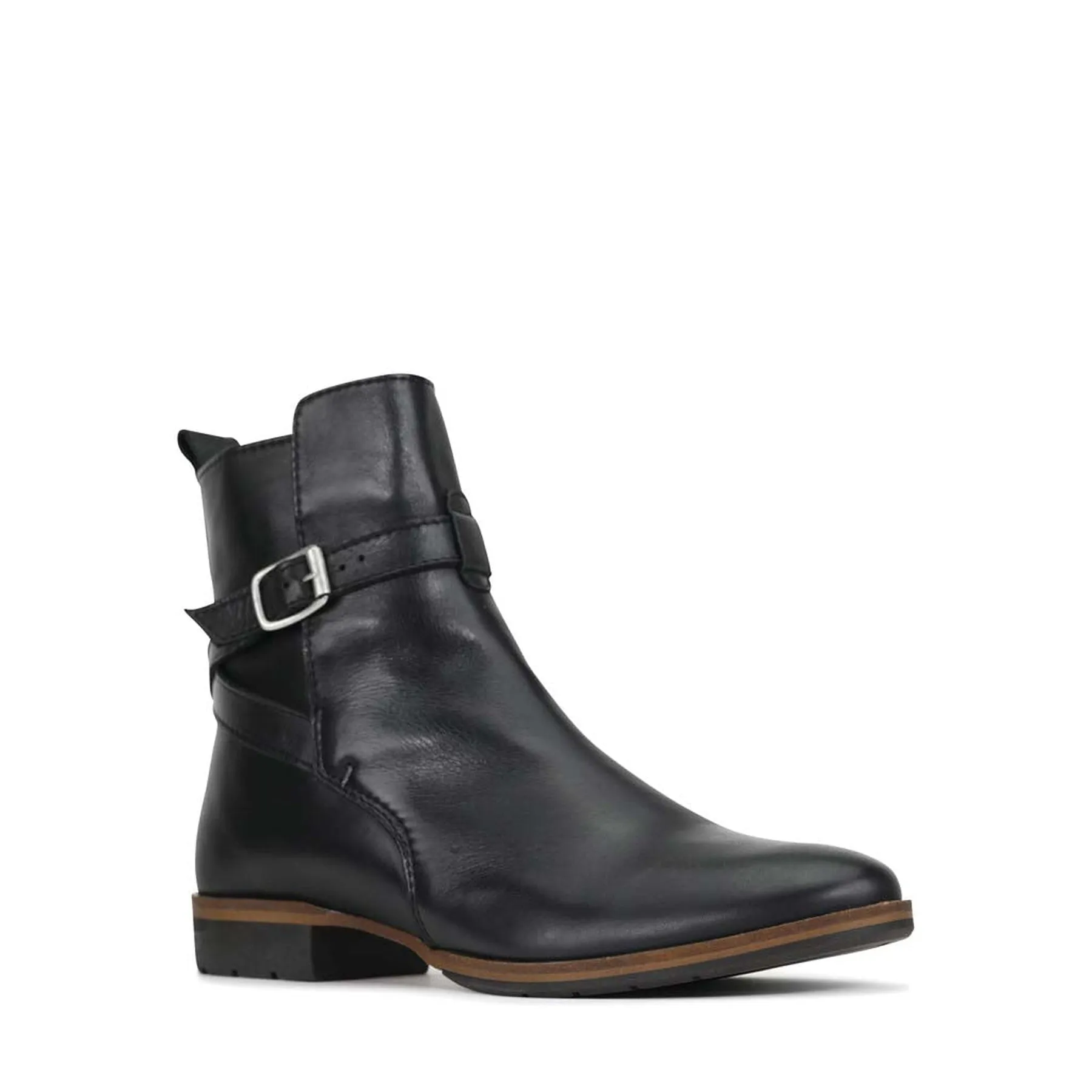 GABBI BUCKLE ANKLE BOOTS LEATHER