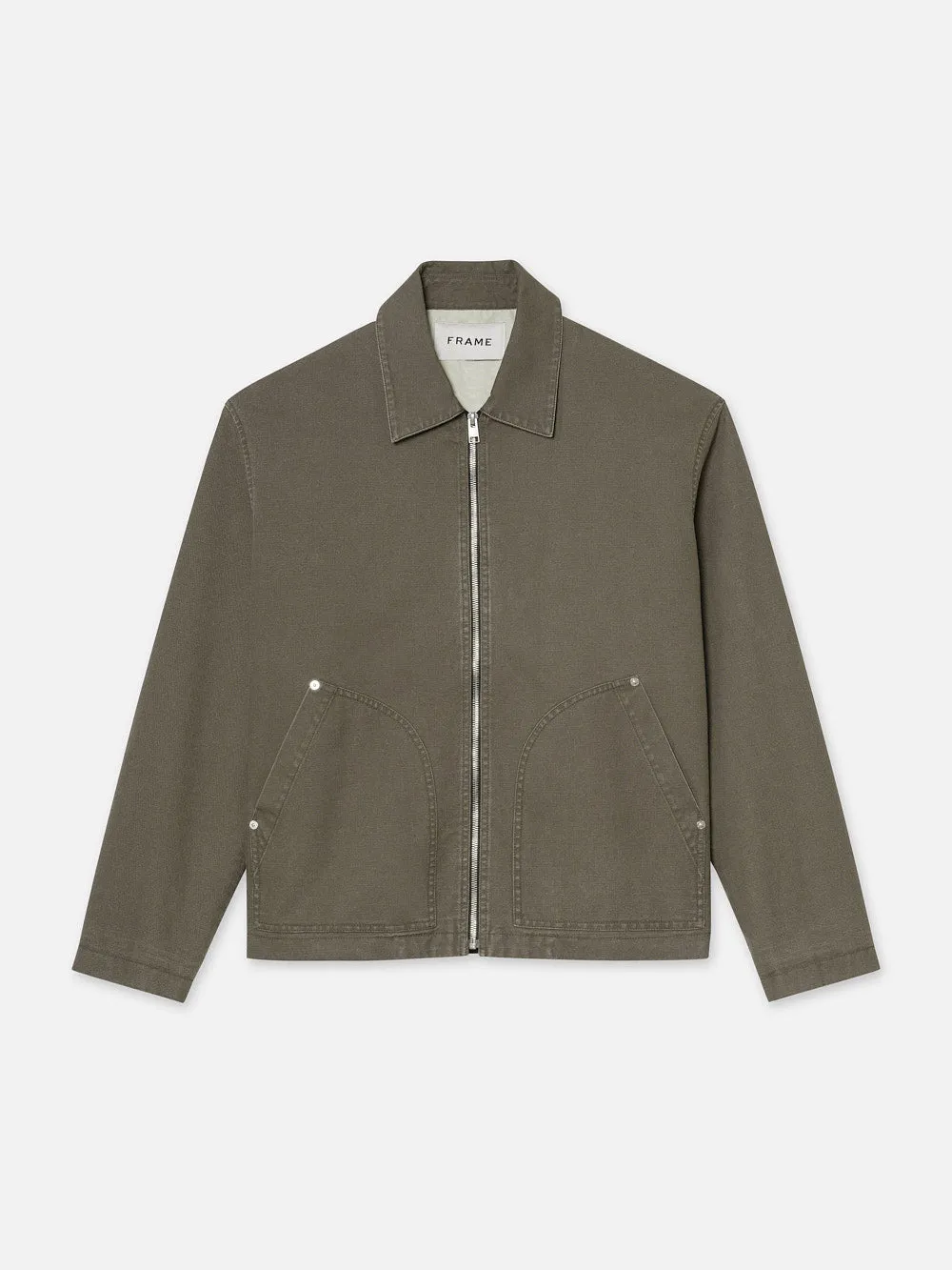 Garment Washed Trucker -- Olive Green