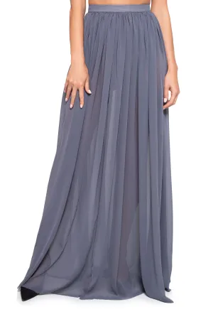 Gray Chiffon Skirt