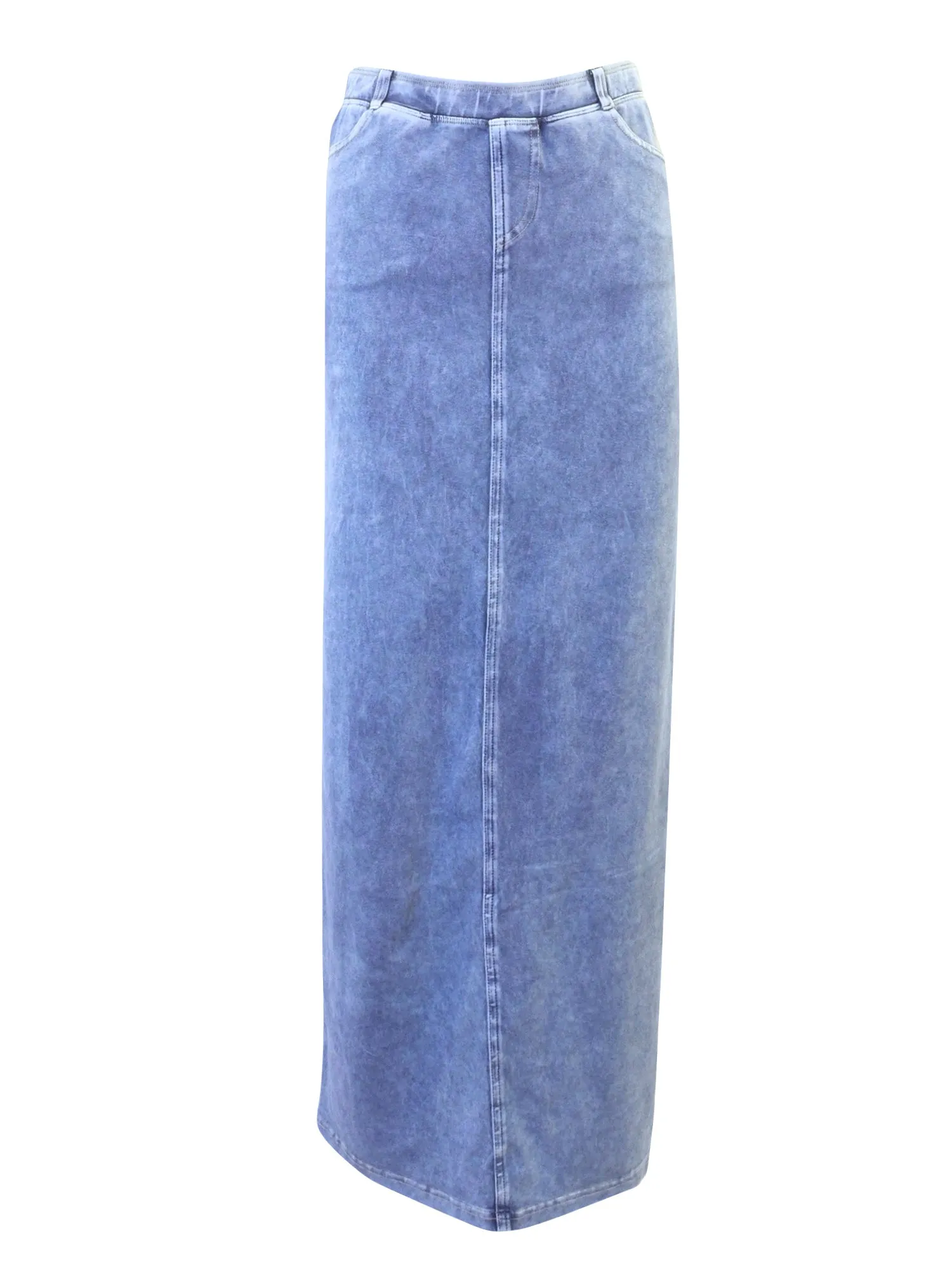 Hard Tail Long Denim Back Inset Skirt WJ-127