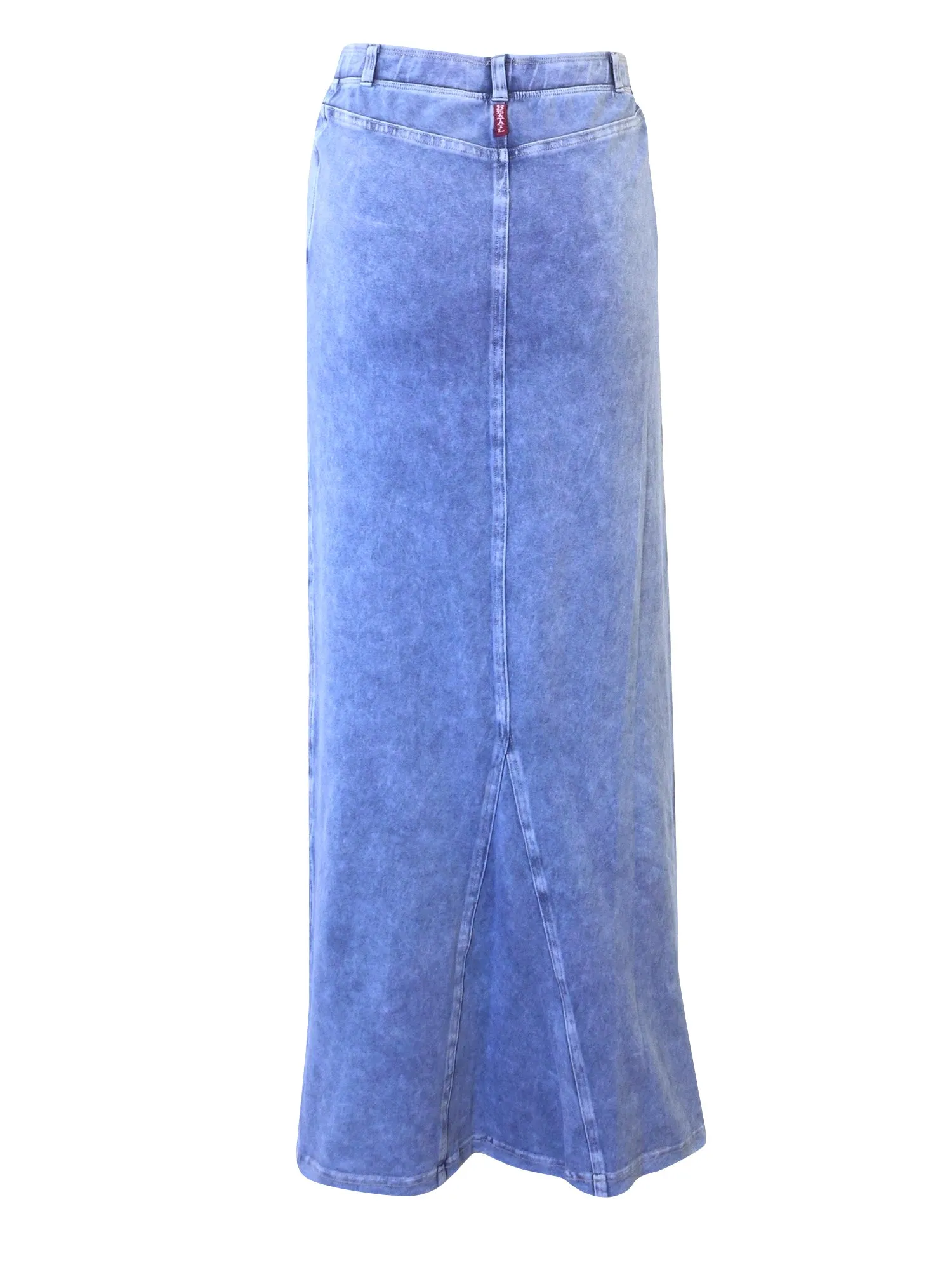 Hard Tail Long Denim Back Inset Skirt WJ-127