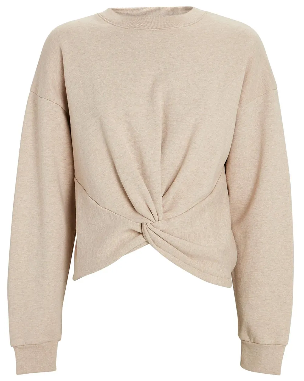 Heathered Oatmeal Twist Front Sweatshirt