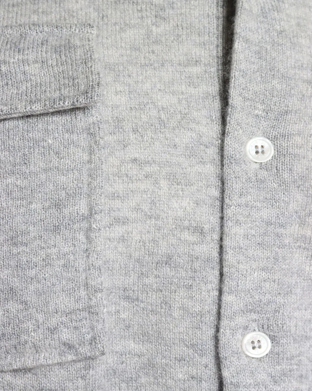 Heathered Silver Cashmere Blend Overshirt