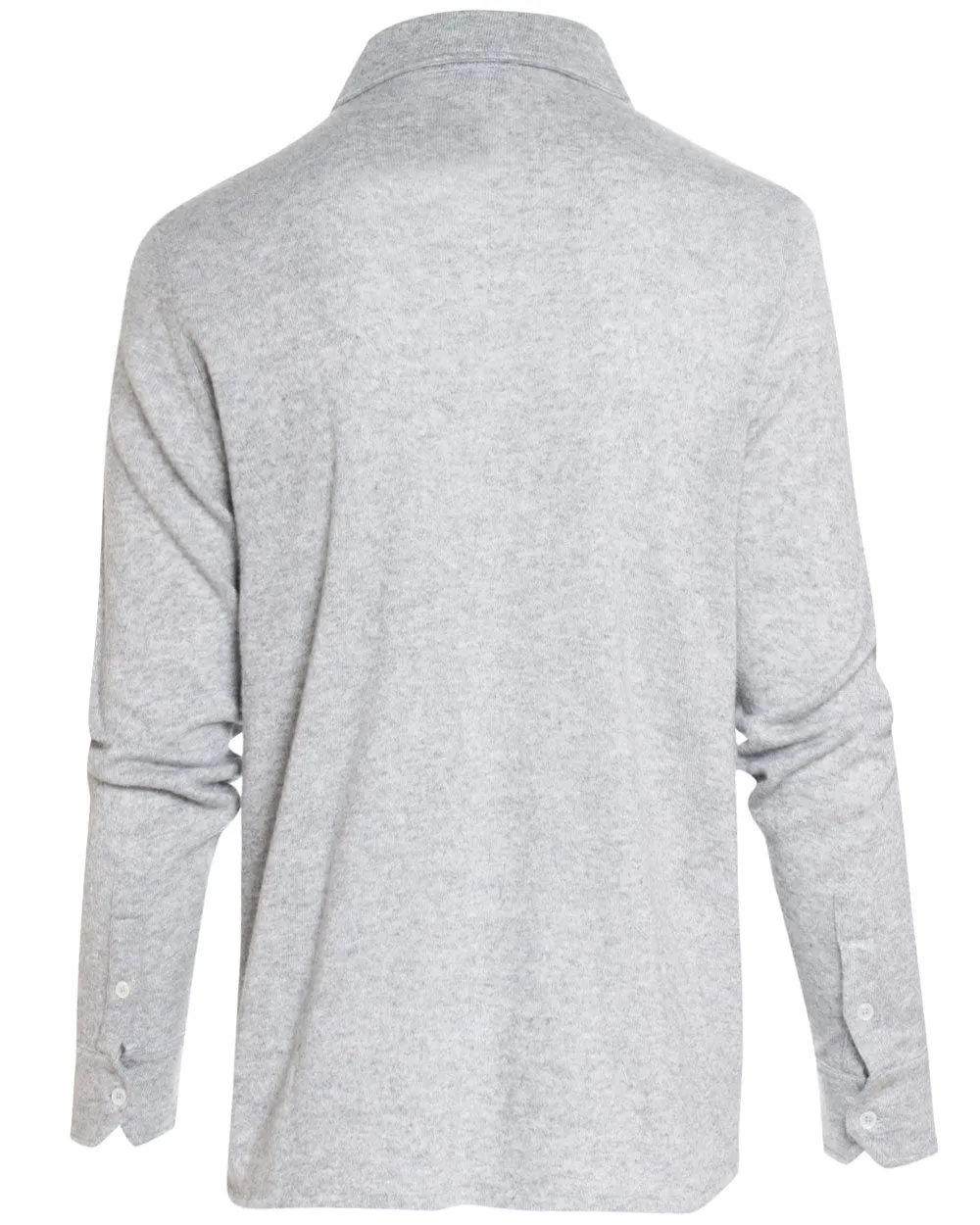 Heathered Silver Cashmere Blend Overshirt