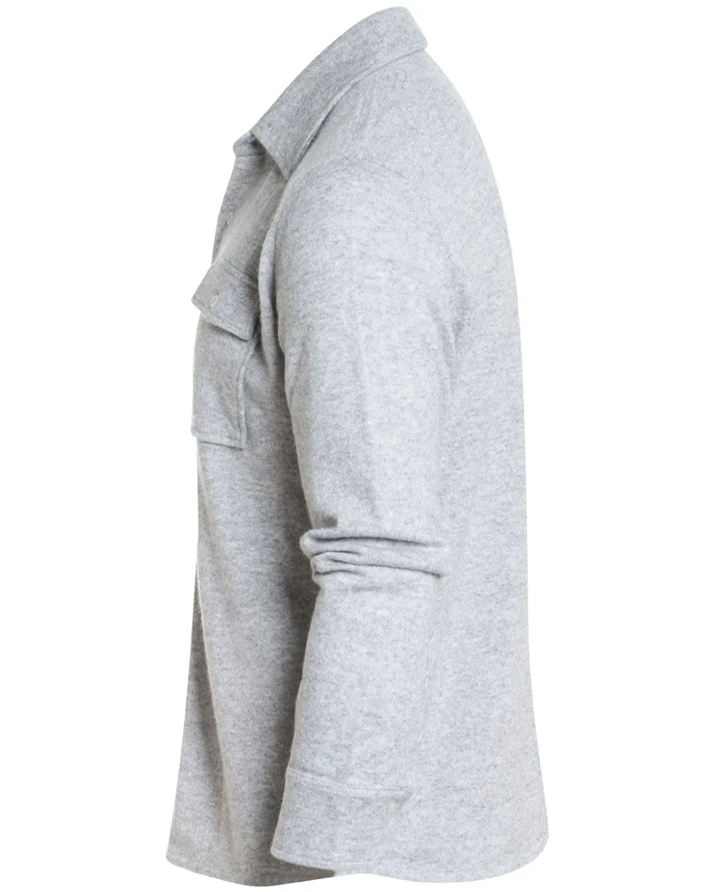 Heathered Silver Cashmere Blend Overshirt