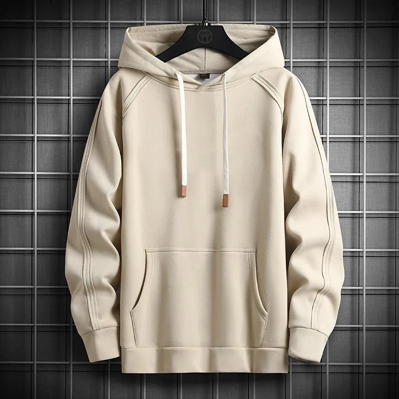 Heavy Cotton Hooded Sweater – Simple Solid Color Korean Style Pullover