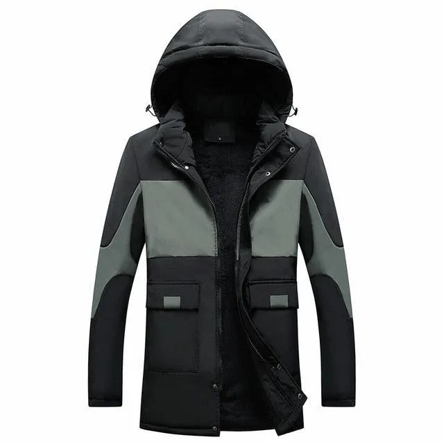 Hooded Parka Men's Warm Fashion Overcoat