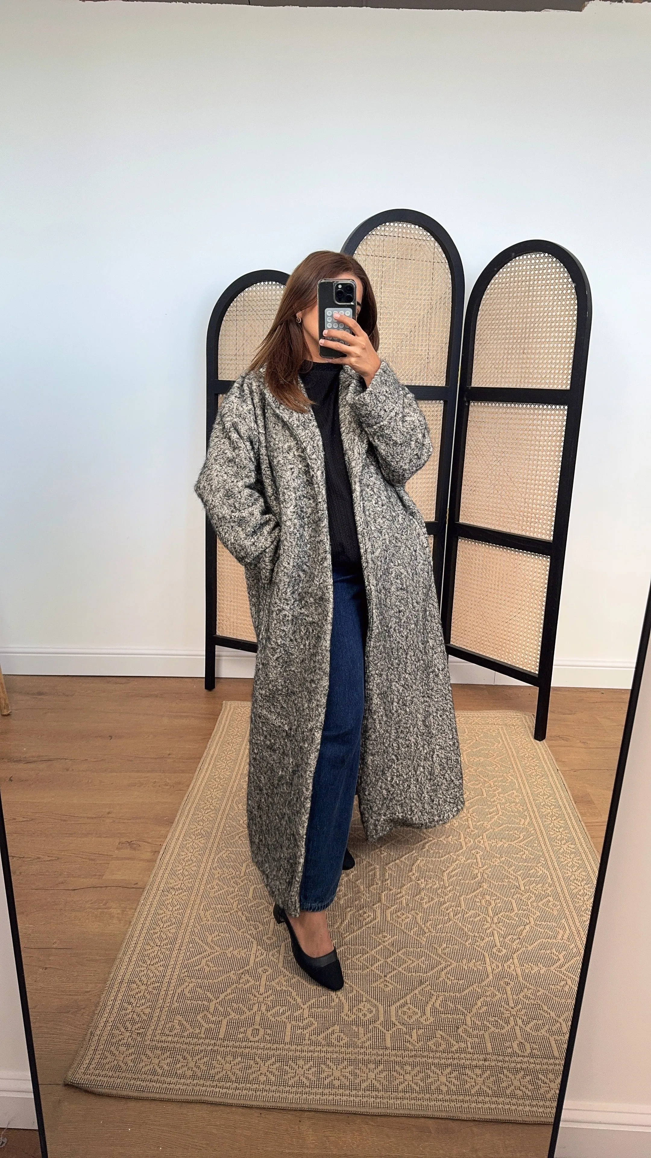 Ilona coat in grey/black