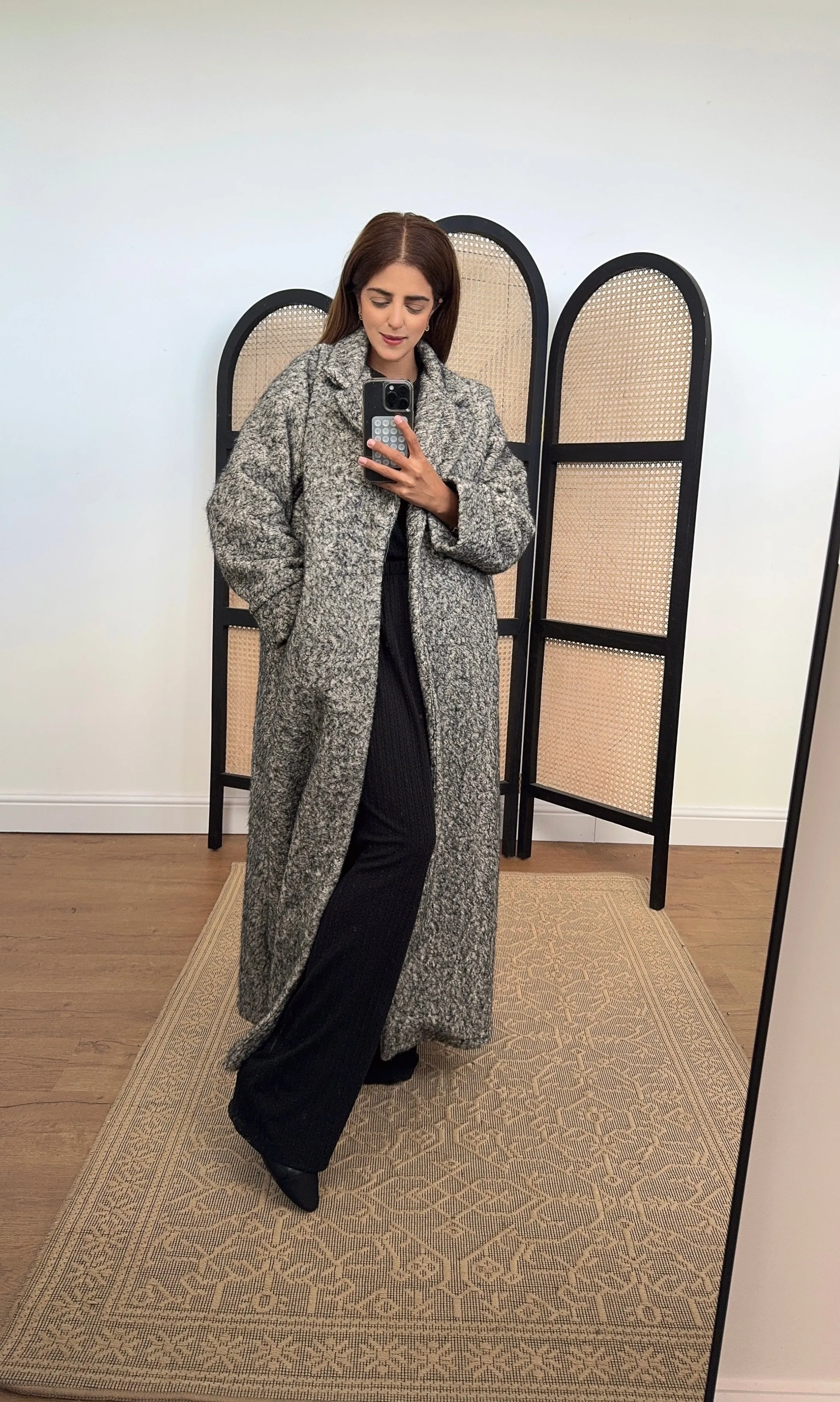 Ilona coat in grey/black