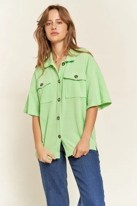 JADE by JANE Smiley Face Back Drawn Top