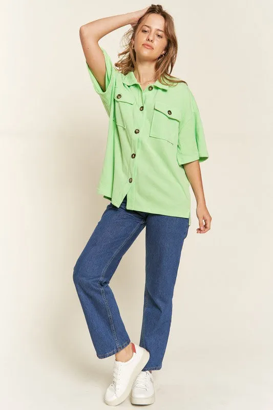 JADE by JANE Smiley Face Back Drawn Top