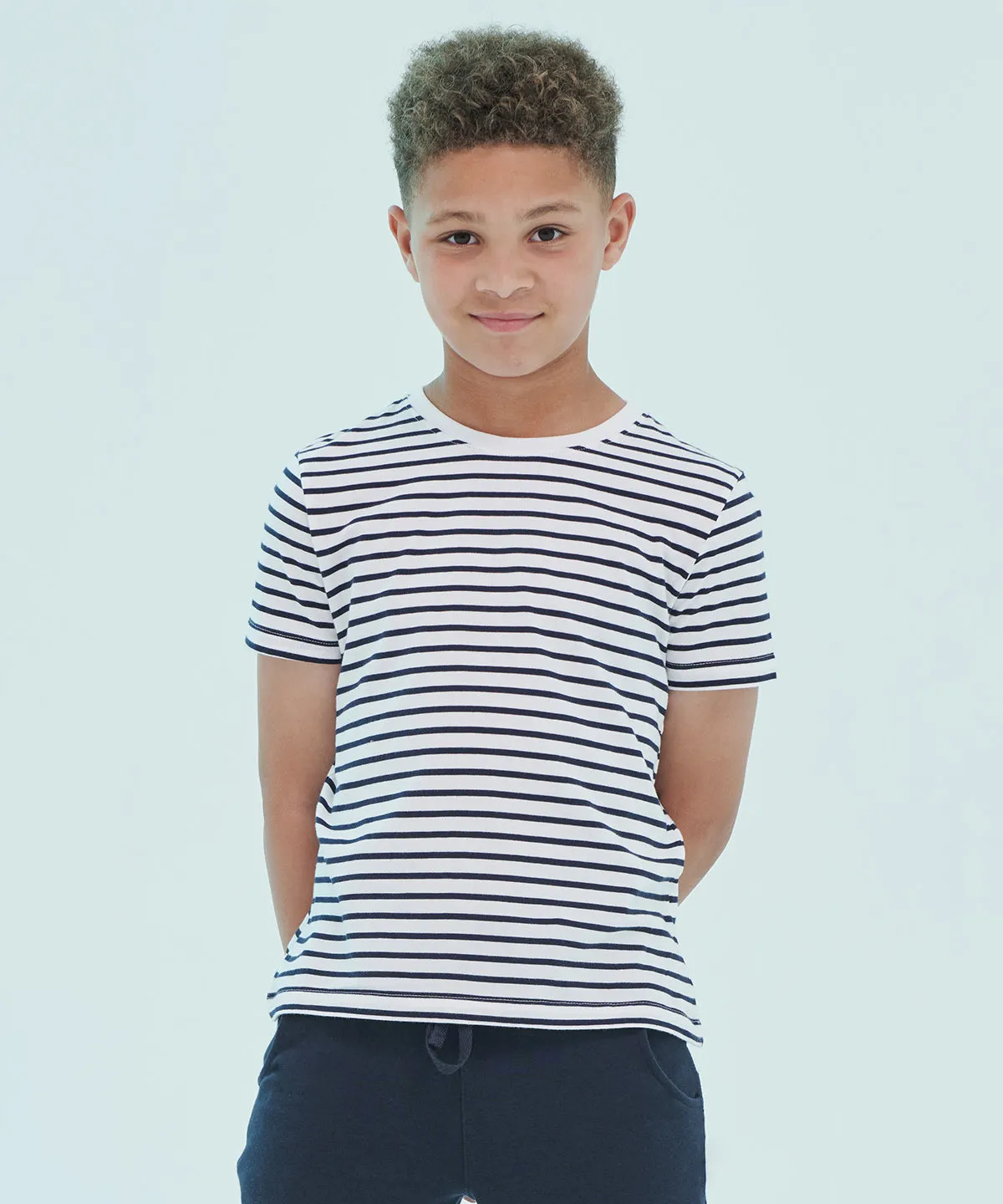 Kids striped T | White/Oxford Navy