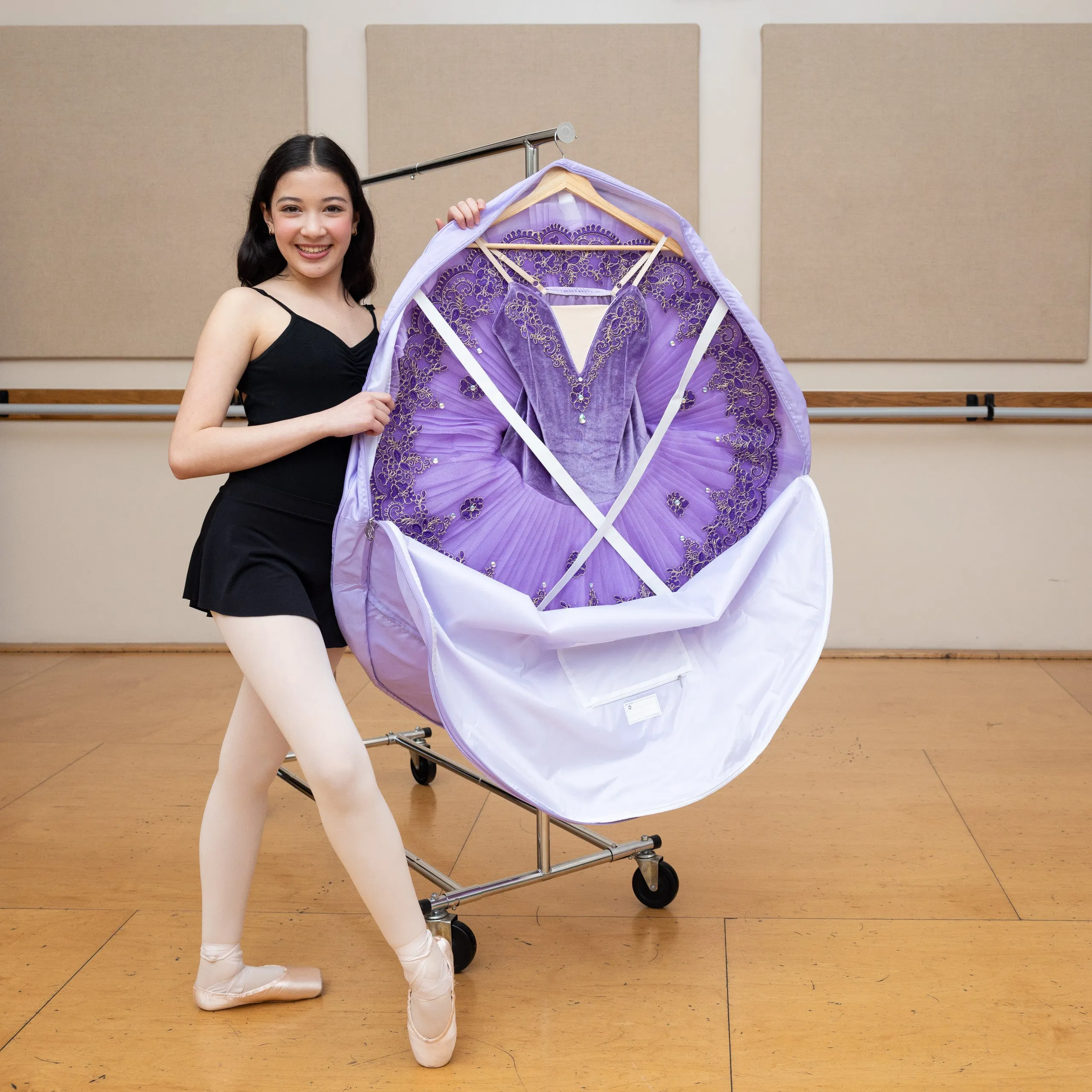 Large Pancake Tutu Garment Bag - Lilac Purple, 40"