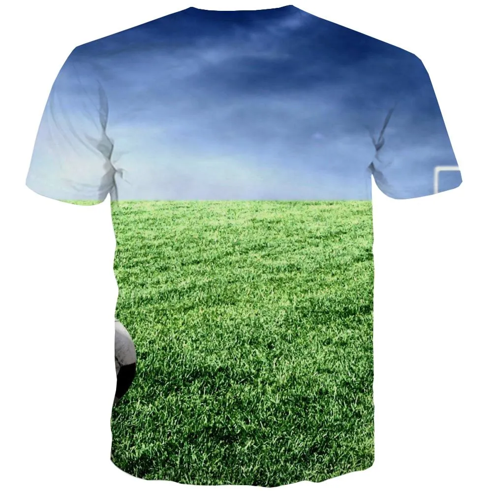 Lawn T shirts Men Football Shirt Print Athletics Tshirts Casual Stadium T shirts Funny